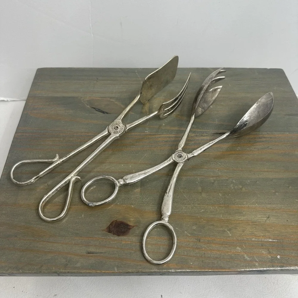 Lot 6 Vintage Silver Plate International Silver Co + Misc Cake Server Spoon Fork